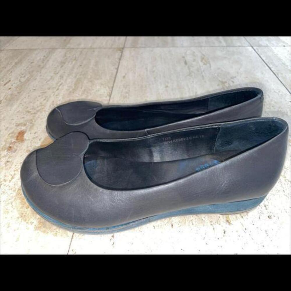 Korks by Kork-Ease Womens Cruz Leather Heart Ballet‎ Flats Black Size 7 /38